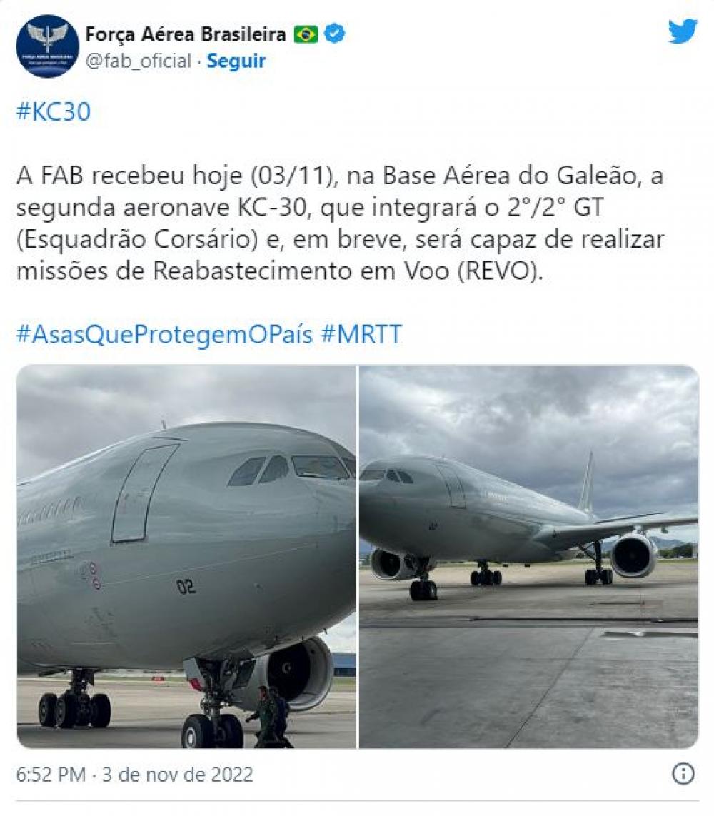 Nova aeronave KC-30 é incorporada à Força Aérea Brasileira (FAB