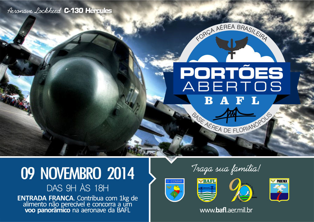 Evento será realizado em 09 de novembro com exposição e sobrevoos de aeronaves militares Evento será realizado em 09 de novembro com exposição e sobrevoos de aeronaves militares