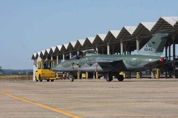 Caça A-1 sediado na Base Aérea de Santa Maria  Sargento Bruno Batista / Agência Força Aérea