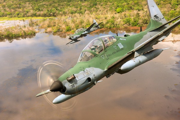 Aeronaves A-29 podem fazer interceptação nas fronteiras  Sargento Johnson/ CECOMSAER