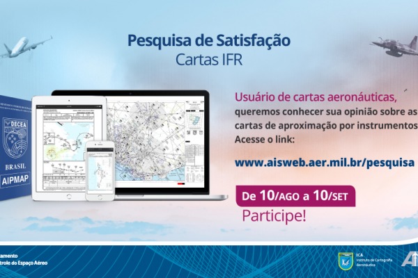 Objetivo é conhecer as necessidades dos usuários de cartas aeronáuticas