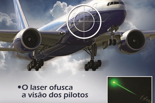 A distração, ofuscamento da visão e cegueira momentânea do piloto pelo laser colocam vidas em risco