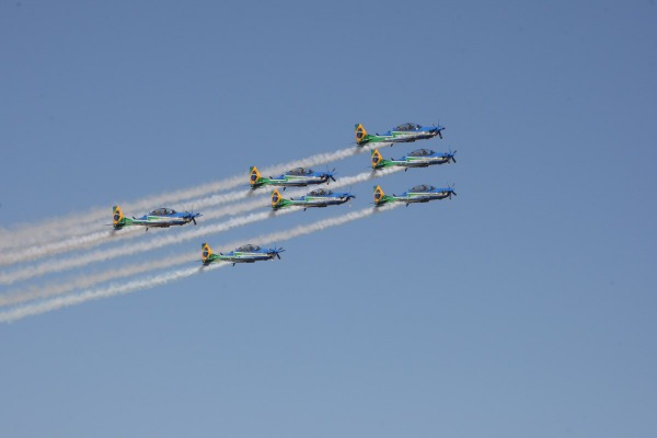 Demonstração aérea acontece às 16h, com entrada gratuita