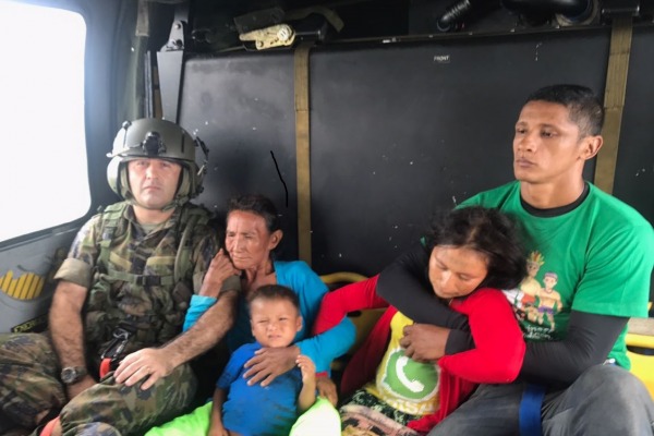 Indígena resgatada pelo Esquadrão Harpia em deslocamento a Eirunepé/ Sgt Lenroy