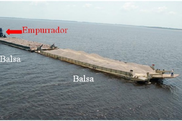 Empurrador e Balsa utilizados no transporte