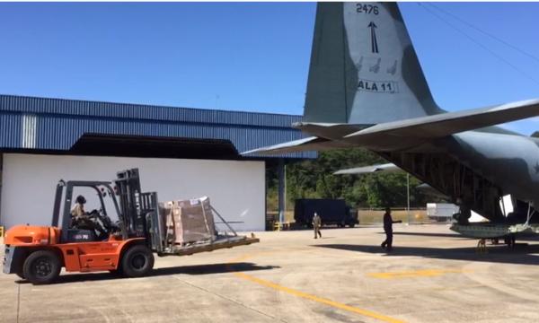 A aeronave C-130 Hércules do 1°/1° GT realizou Apoio Aéreo Logístico de Guarulhos (SP) para Macapá (AP)

