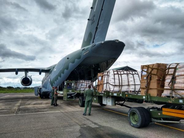 KC-390 realizou três missões, transportando cerca de 32 toneladas de carga