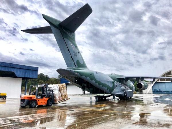 Aeronave decolou no domingo (16) de Guarulhos (SP) transportando insumos de saúde para combate ao novo Coronavírus