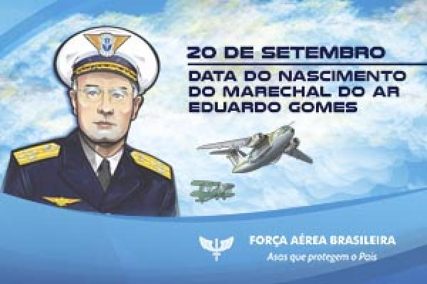 Neste mês, celebram-se os 124 anos do nascimento do Marechal do Ar Eduardo Gomes, Patrono da Força Aérea Brasileira