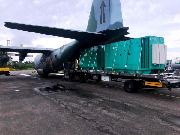 A aeronave C-130 Hércules cumpriu missões na Operação Amapá, neste domingo (08)