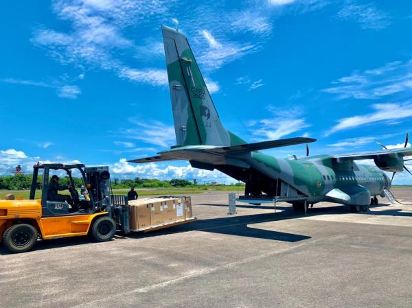 Aeronave C-105 Amazonas levou os equipamentos de Manaus (AM) para Natal (RN)