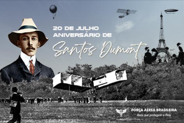 Vídeo celebra o nascimento do Pai da Aviação e Patrono da Aeronáutica Brasileira, comemorado em 20 de julho