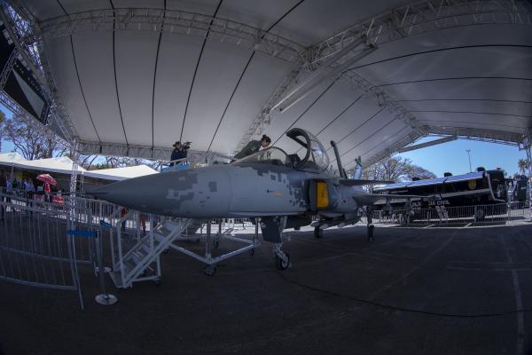 Até domingo, o brasiliense pode conhecer a réplica da aeronave de caça da FAB, o F-39 Gripen, que está em exposição no Parque da Cidade, em Brasília.